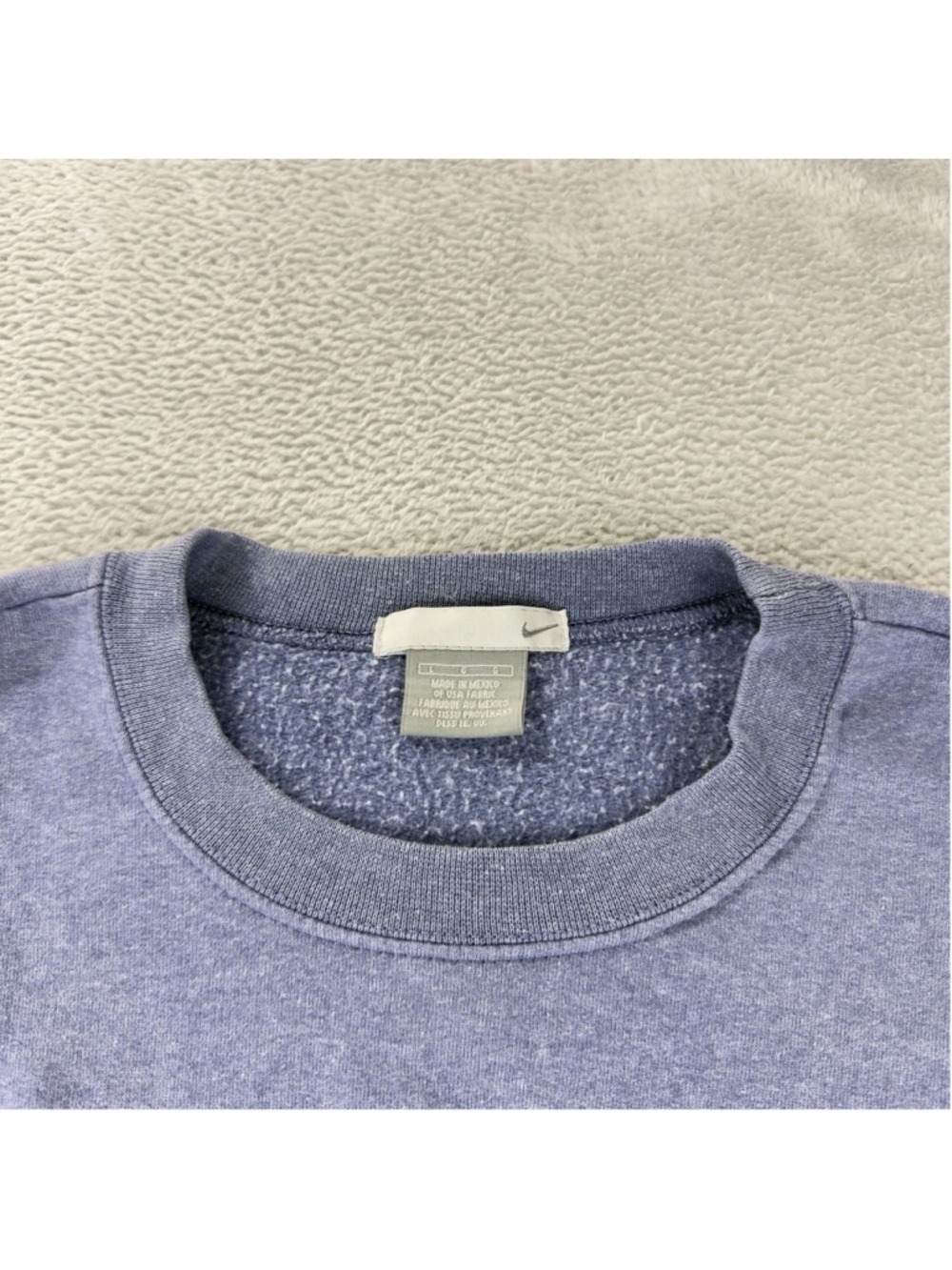 Vintage Nike Men's Size Large Reworked Blue Retro Fleece Crewneck Sweater - Picture 4 of 11